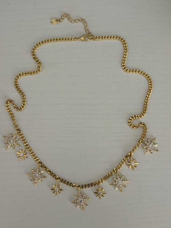 Jewelry - Gold Starburst Pendant Necklace - Women's Jewelry